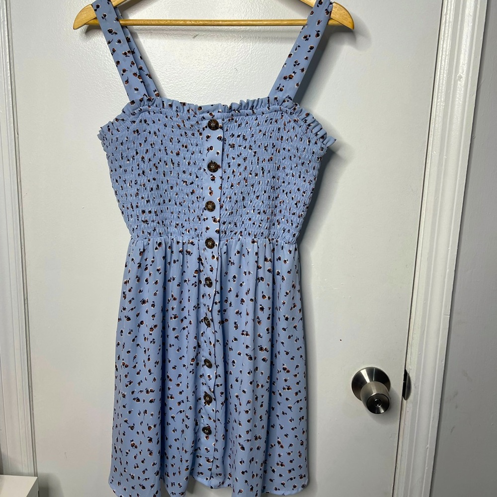 Blue Dress with flowers